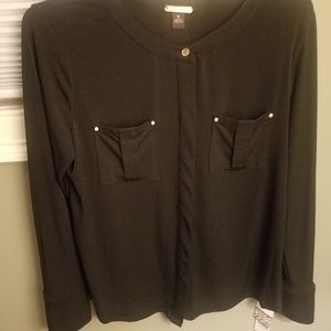 Black button up blouse
